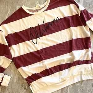 Shop Livylu LivGoods Oklahoma Sooners Rugby Oversizes Sweatshirt size small